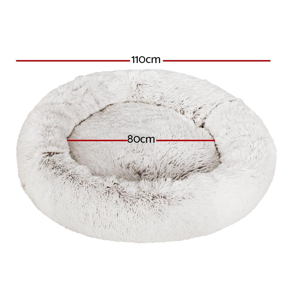 Extra Large Calming Bed 110cm - White Brown